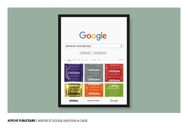 AFFICHE PUBLICITAIRE | LIFESTYLE ET GOOGLE UNIS POUR LA CAUSE