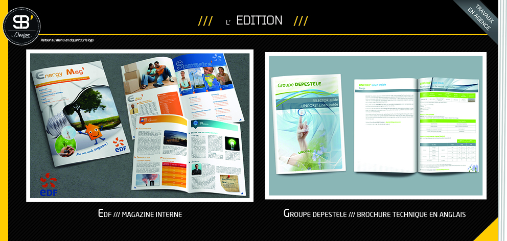 Mise en page d'un magazine interne EDF & d'une brochure technique