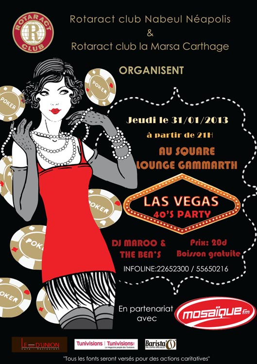 Affiche soire spciale las vegas annes 40