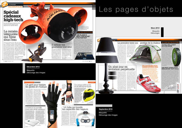 Maquette de pages d'objets de Science & Vie