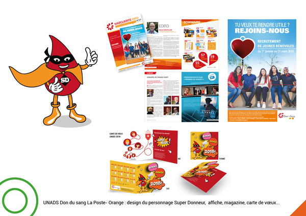 Unads Don Du Sang La Poste Orange Design Du Personnage Super Donneur Affich Portfolio Par Carole Reman Graphicjobs Com