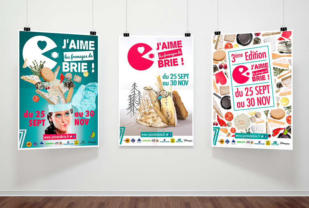 Propositions d'affiche pour l'opration J'aime les fromage de Brie