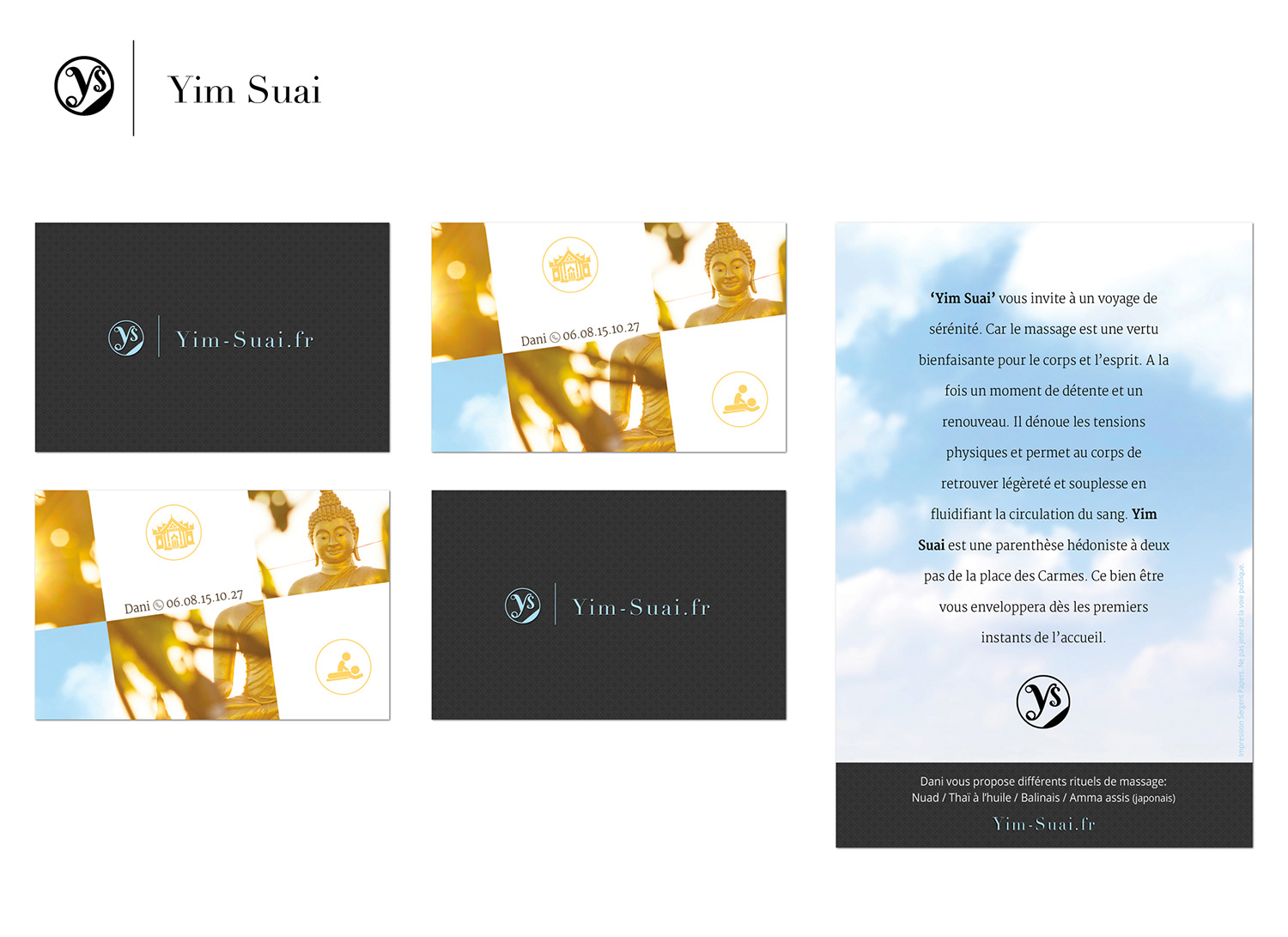 Yim Suai, logo cartes et flyers