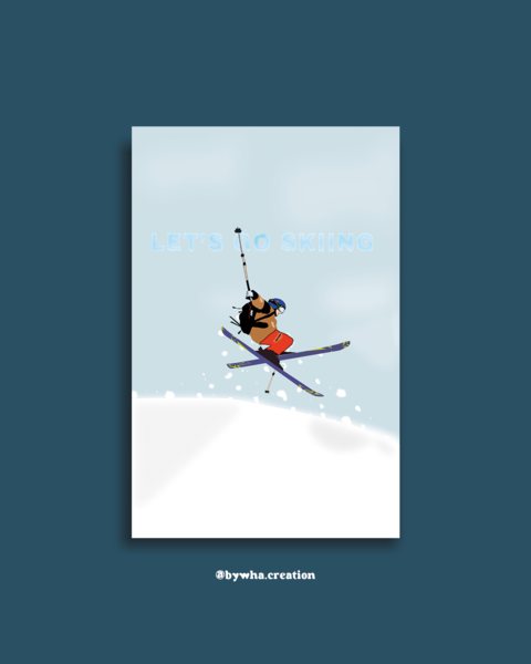 Illustration "Let's go skiing"