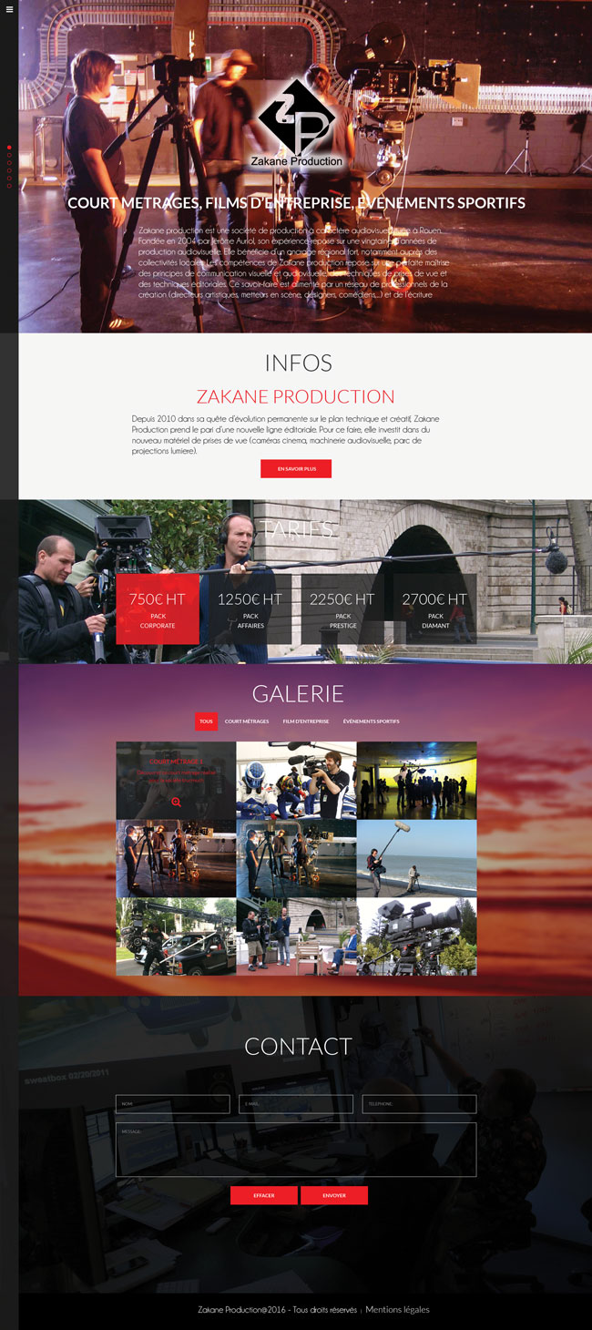 Webdesign pour site de Zakane production