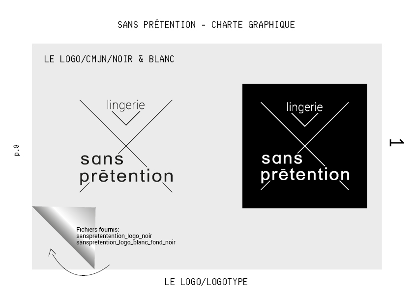 Charte graphique de la nouvelle marque de lingerie Sans  Prtention