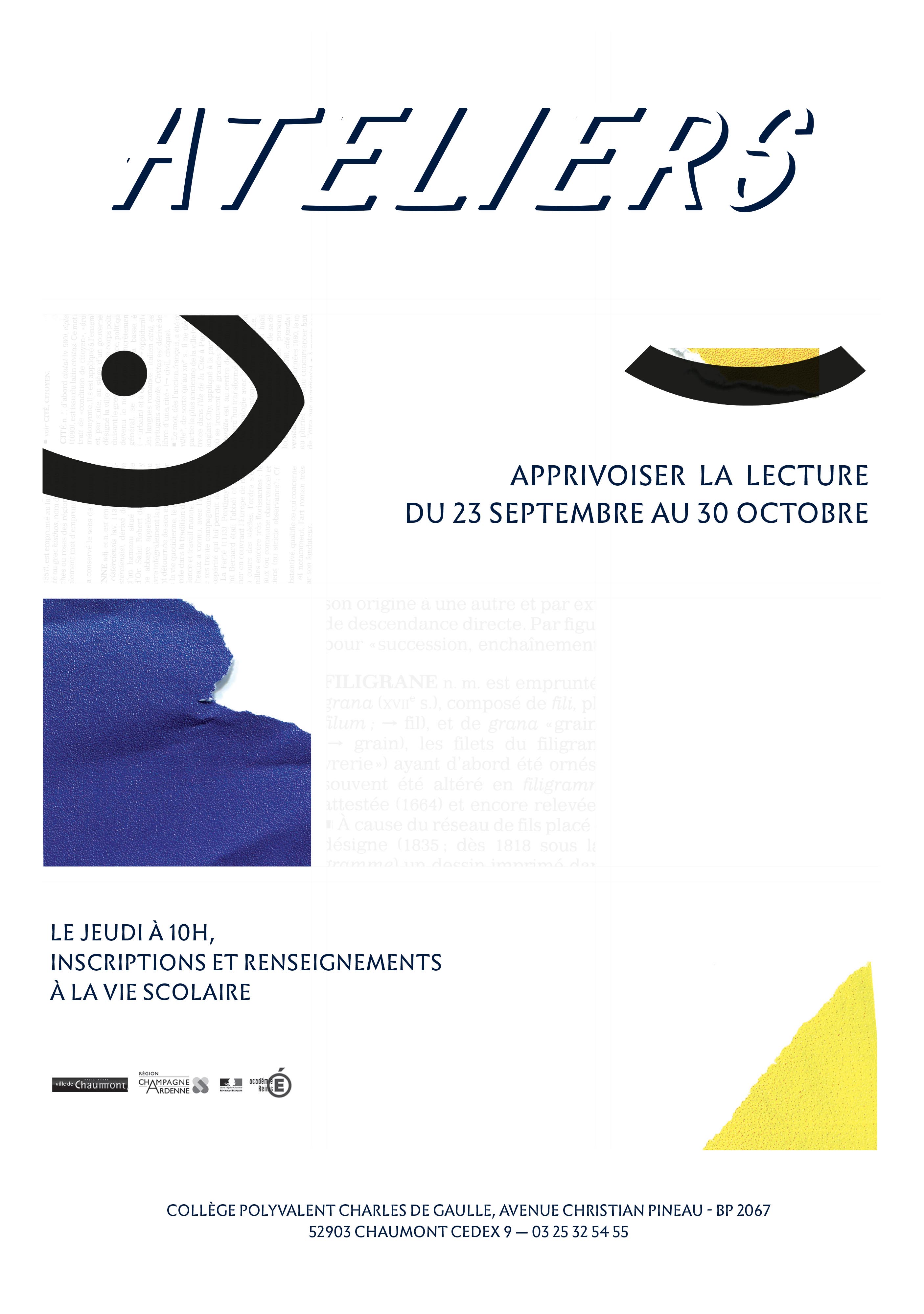 Affiche - Ateliers autour de la lecture