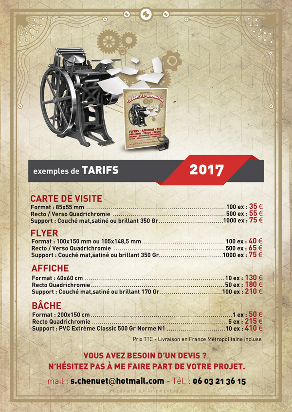 Flyer Promotionel 2017 Tarifs