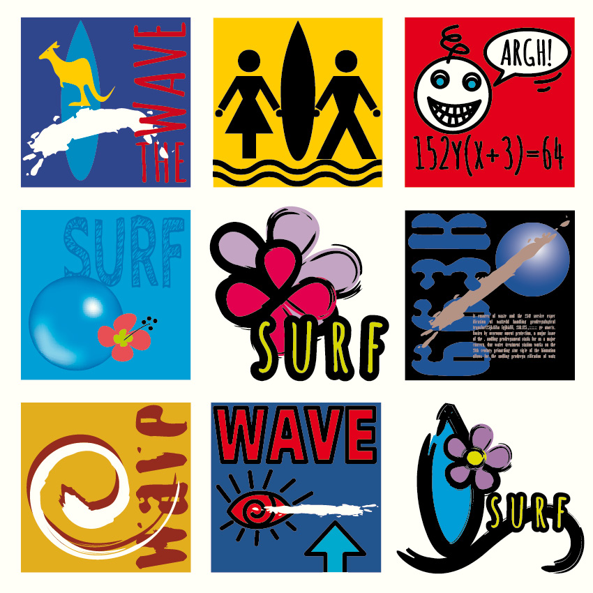 Etude stickers surf