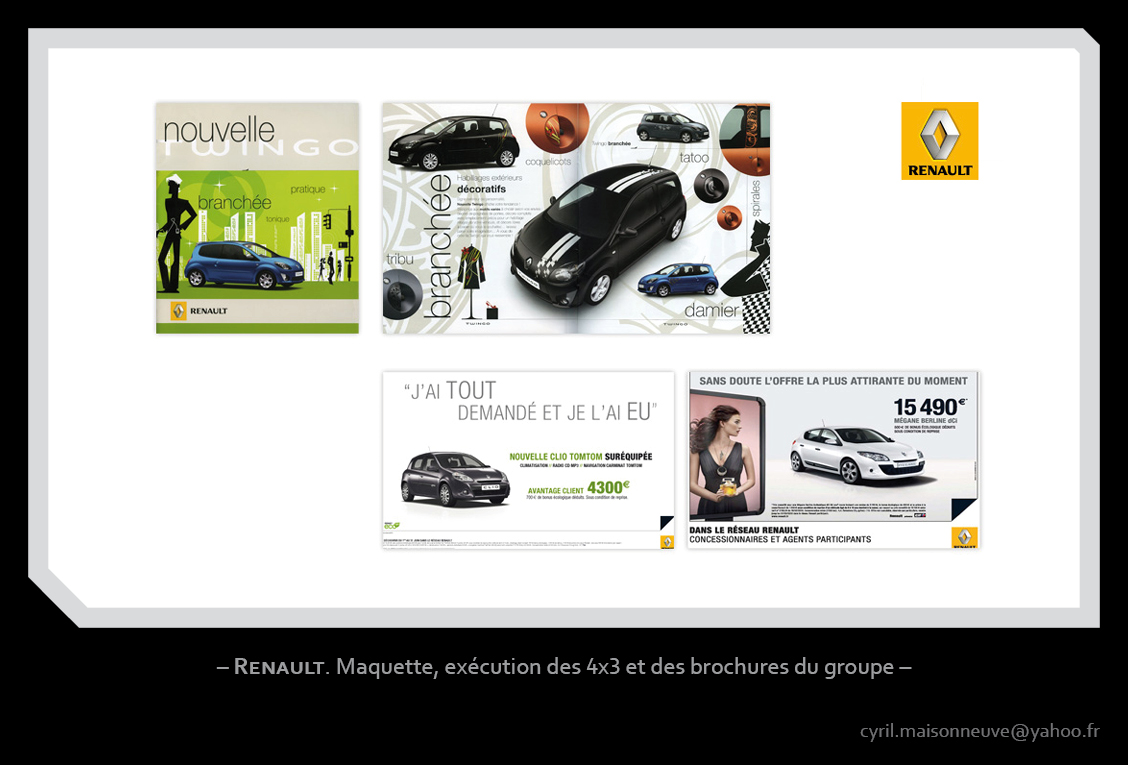 Renault - Maquette, dclinaison et excution des supports de communication